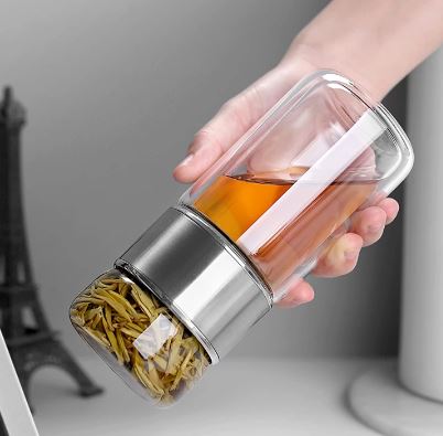 Glass Tea Strainer Leak-Proof, Tumbler Water Se...
