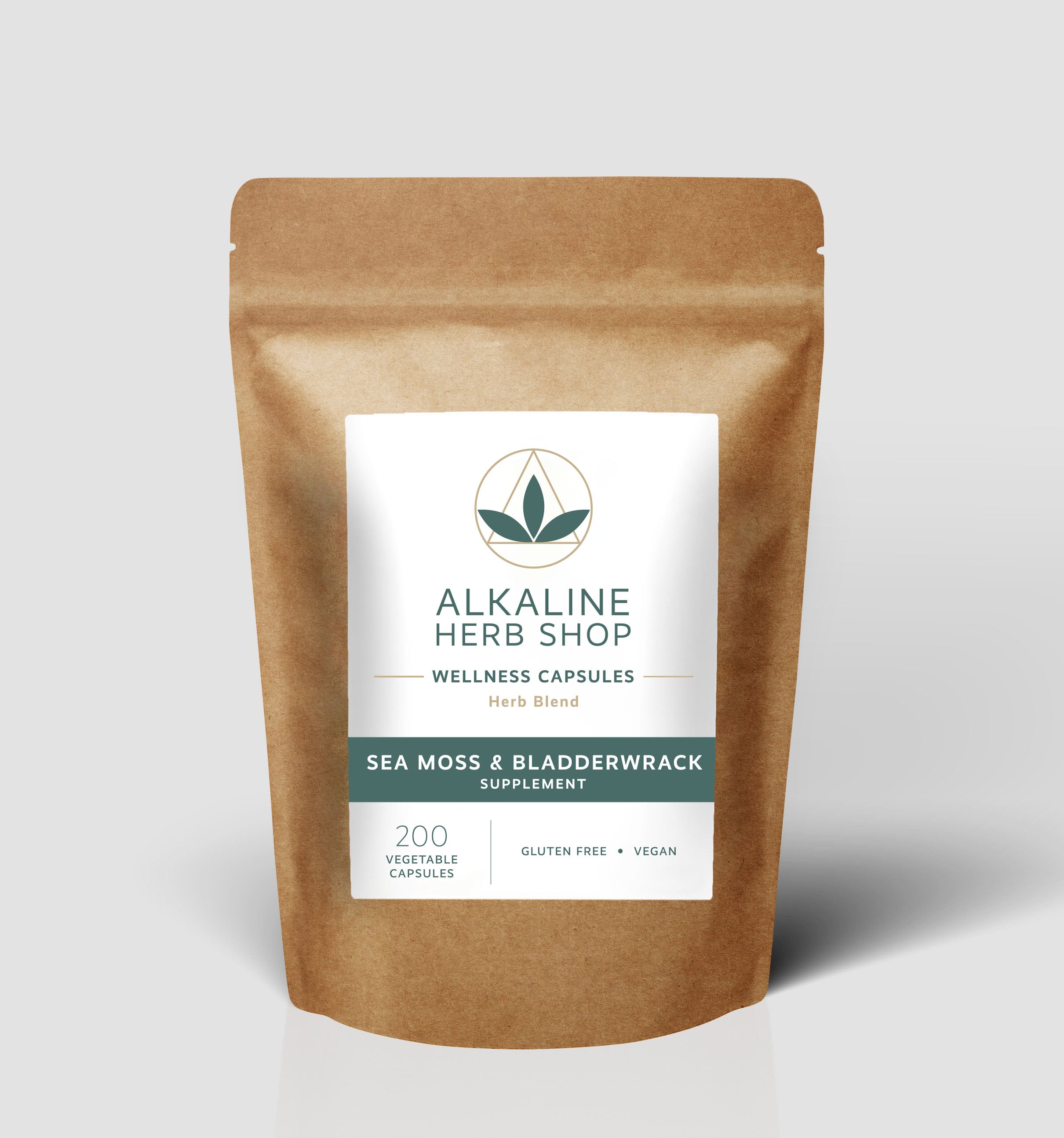 Sea Moss Capsules (200) Bladderwrack Capsule – Moss Shop Alkaline Supplements Herb and Sea 